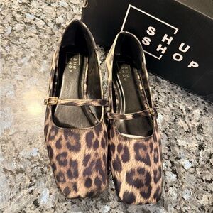 ShuShop Leo Satin Adele Flats - Black